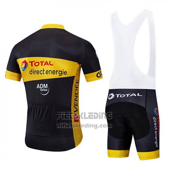 2019 Fietskleding Direct Energie Zwart Geel Korte Mouwen en Koersbroek